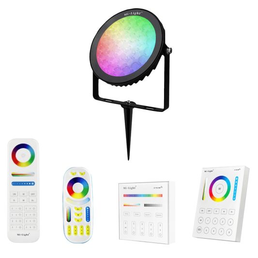 1-4 RGBWW WLAN LED Gartenstrahler 15 Watt Set mit Fernbedienung