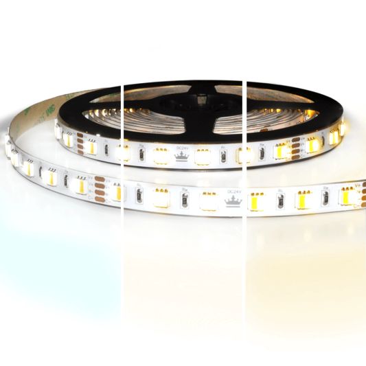 6 Meter Dual White LED Streifen Premium mit 60+60 LEDs | Einzelner Streifen