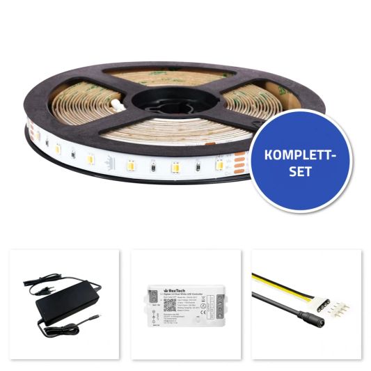 1 Meter komplettes Set Dual White LED Streifen mit Zigbee Steuerung