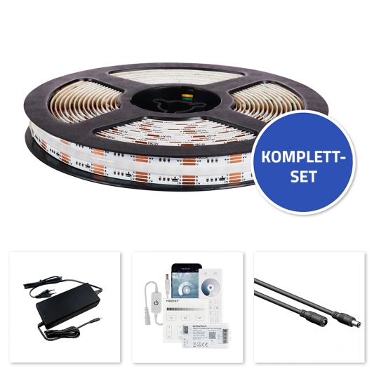 1 Meter LED Streifen Warmweiß Komplettset - Basic - 128 leds p/m