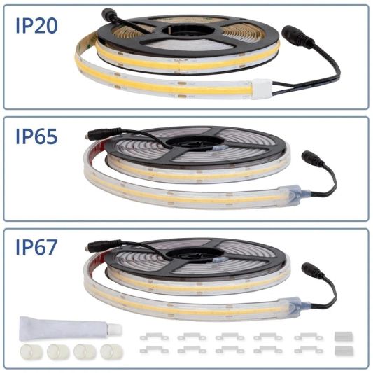 10 m LED Streifen Neutralweiß | Komplettset | COB Premium 504 LEDs p/m