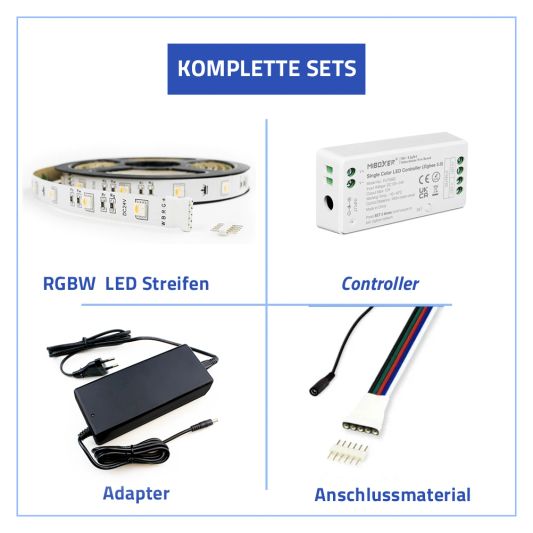 15 Meter komplettes RGBW -LED -Streifen mit Zigbee -Steuerung