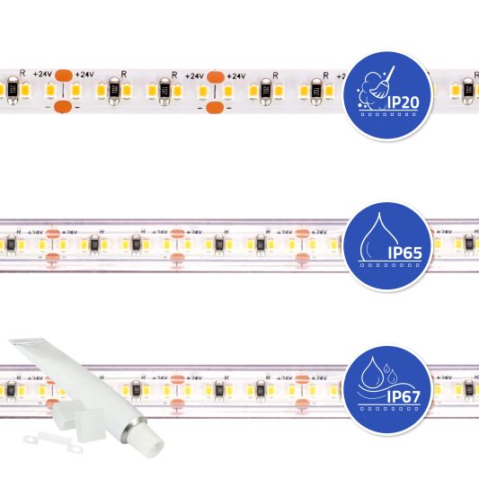 15 Meter LED Streifen Warmweiß Pro - komplettes Set