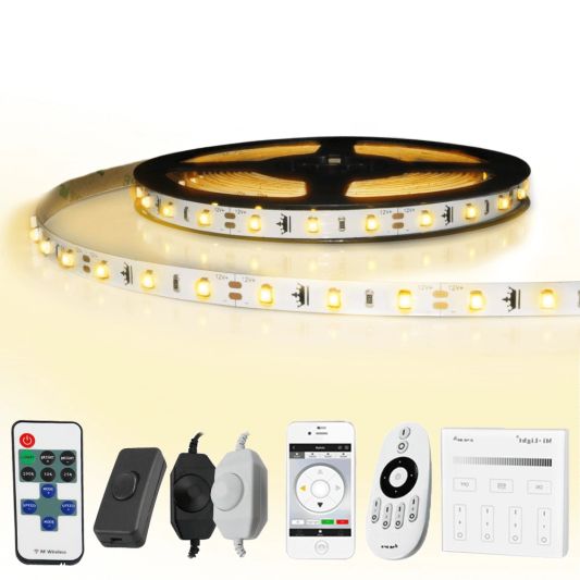 Led Streifen 16 Meter warmweiß - Komplettes Set Basic Plus - 128 Leds pro Meter