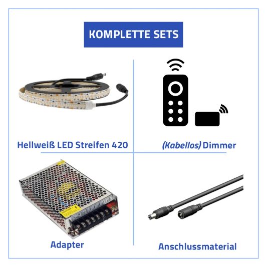 19 Meter - 7980 Led's komplettes LED Streifen Set Neutralweiß Pro