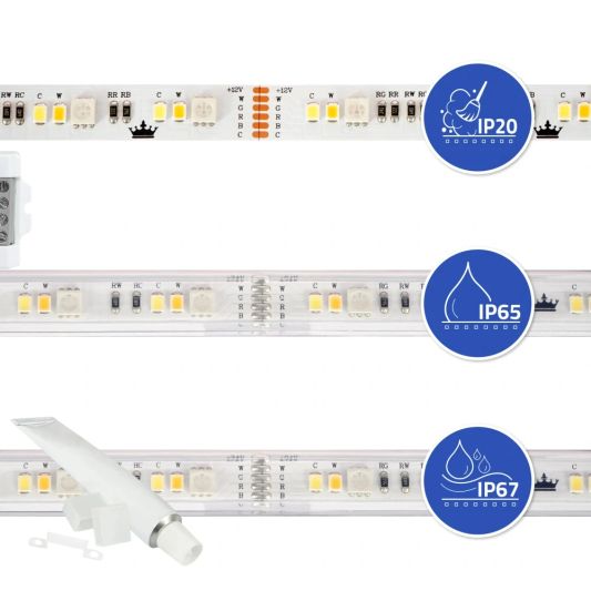 19 Meter komplette Set RGBWW -LED -Streifen mit Zigbee -Steuerung