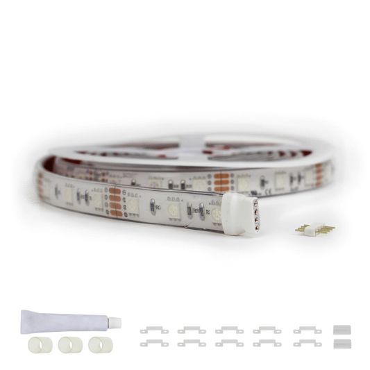 2 Meter RGB LED Streifen für Außen komplettes Set