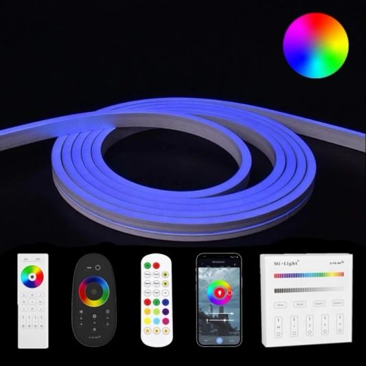 2 Meter RGB Neon LED Flex Maxi gerade - komplettes Set Neon Beleuchtung