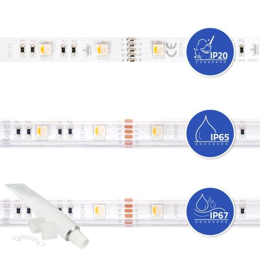 2 Meter RGBW LED Streifen Basic mit 72 Led's - Einzelner Streifen