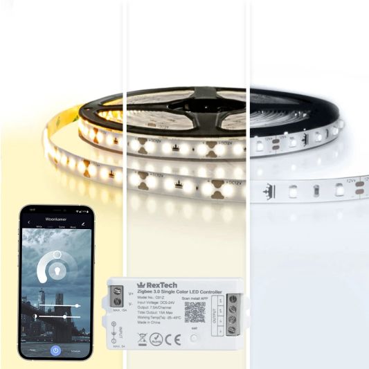 22 Meter komplettes weißer LED -Streifen mit Zigbee -Steuerung