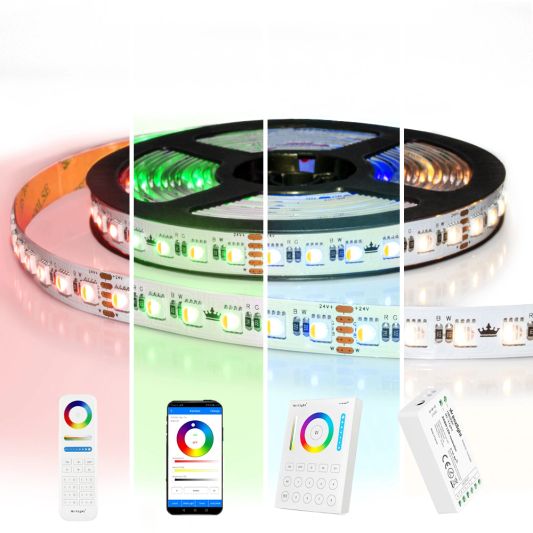 23 meter RGBW led strip complete set - Pro 96 leds per meter - Multicolor met Helder wit