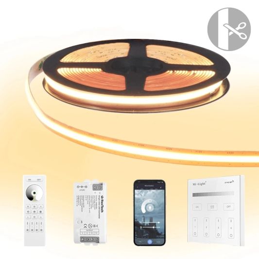 23 Meter warmweißer LED-Streifen COB mit 600 LEDs p/m - Komplettset
