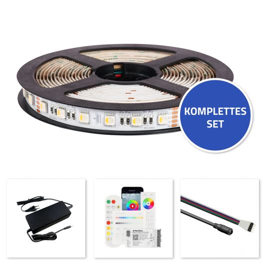 24 Meter RGBW LED Streifen komplettes Set - Premium 1728 Led's