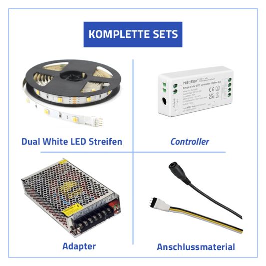 25 Meter komplette Set Dual White LED -Streifen mit Zigbee -Steuerung