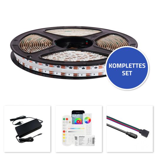 3 Meter RGB Led Streifen COB mit 800 Leds p/m - komplettes Set