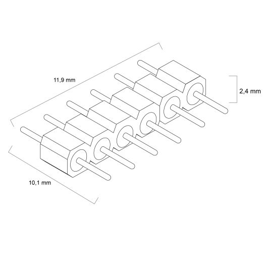 3 x RGBWW Stecker 6-Pin Typ Mann