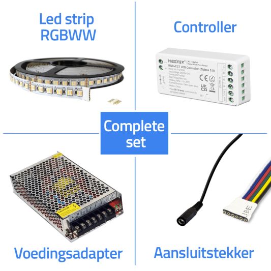 40 Meter komplette Set RGBWW -LED -Strip mit Zigbee -Controller