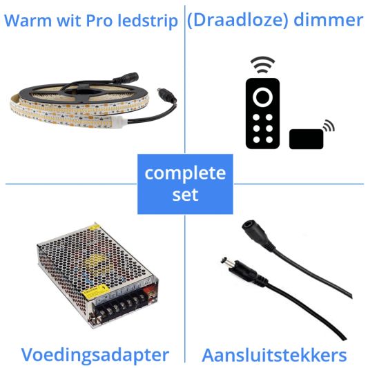 30 Meter LED Streifen Warmweiß Pro 420 - komplettes Set