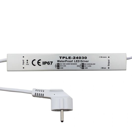 30 Watt - 24V / 1.25A wasserdichter Adapter für LED Streifen