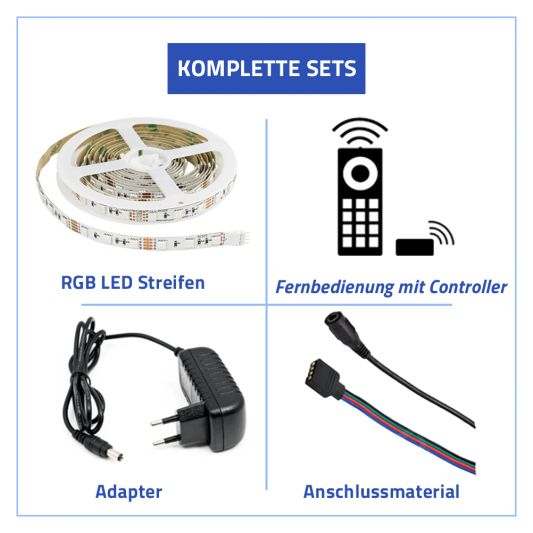 4 Meter RGB LED Streifen komplettes Set - 240 Led's
