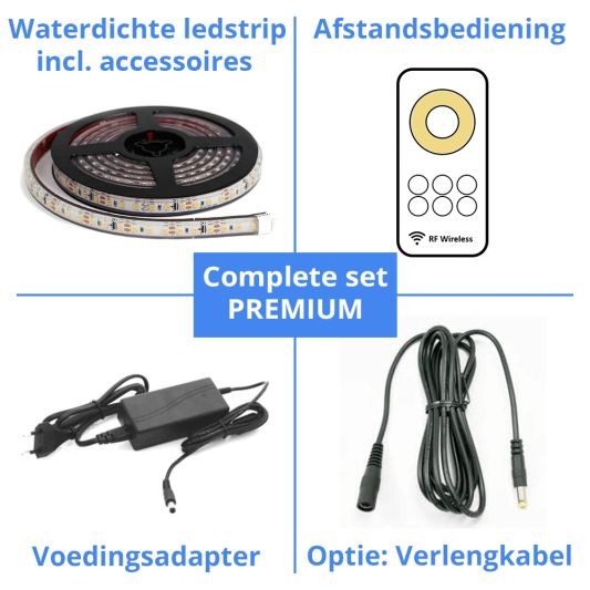 4 Meter Warmweißer LED Streifen für Außen komplettes Set