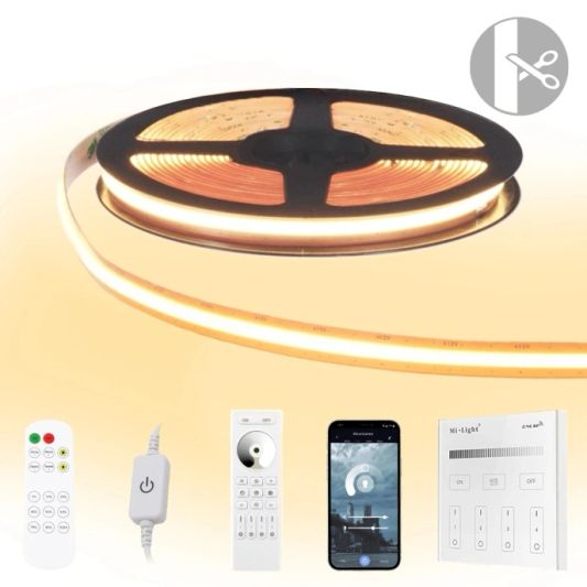 4 Meter warmweißer LED-Streifen COB mit 600 LEDs p/m - Komplettset
