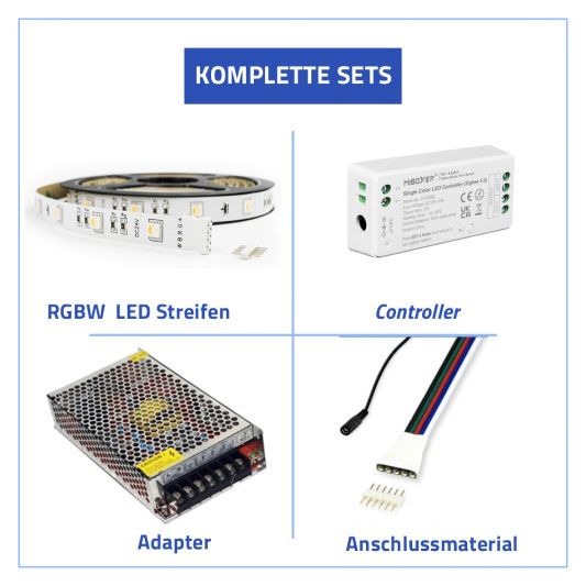 40 Meter komplettes RGBW -LED -Streifen mit Zigbee -Controller