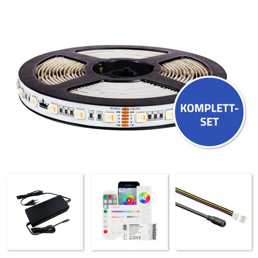 40 Meter RGBWW LED Streifen Premium mit 2400 Led's - komplettes Set