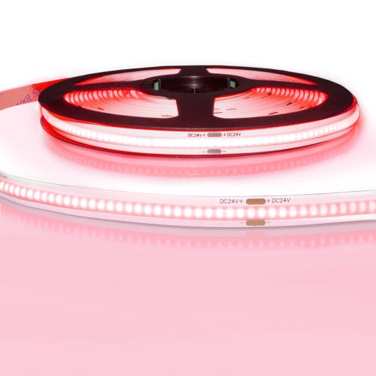 5 Meter bunter COB Led Streifen IP20 24V - Rote Farbe - 384 Leds p/m