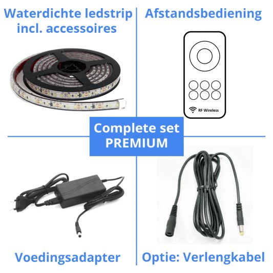 5 Meter Kaltweißer LED Streifen für Außen komplettes Set