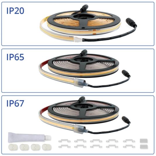 6 Meter Neutralweißer Led Streifen COB mit 384 Led's pro Meter - komplettes Set