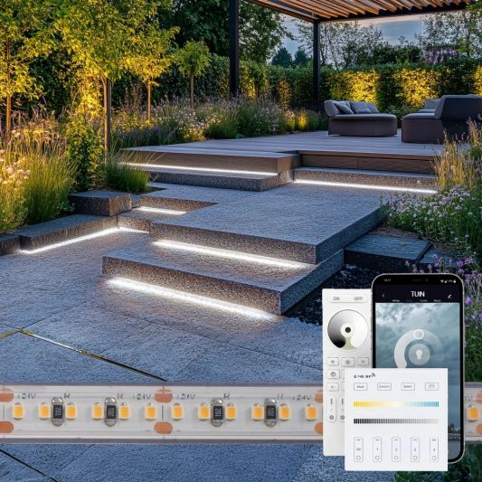 6 Meter Neutralweißer LED Streifen für Außen komplettes Set