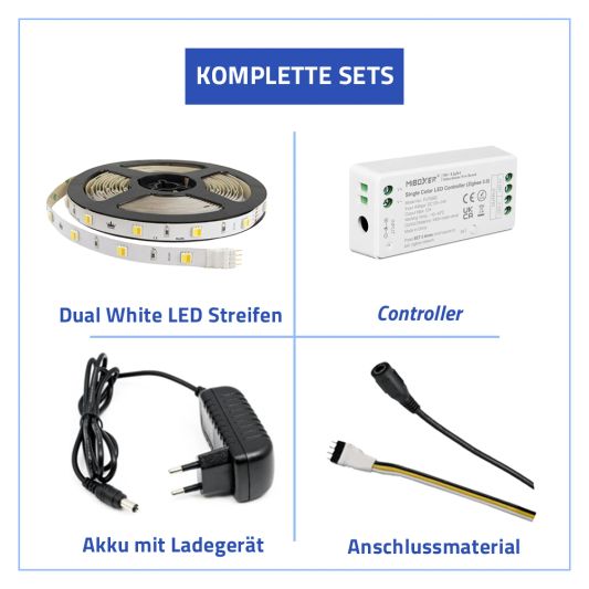 7 Meter komplettes Set Dual White LED Streifen mit Zigbee Steuerung