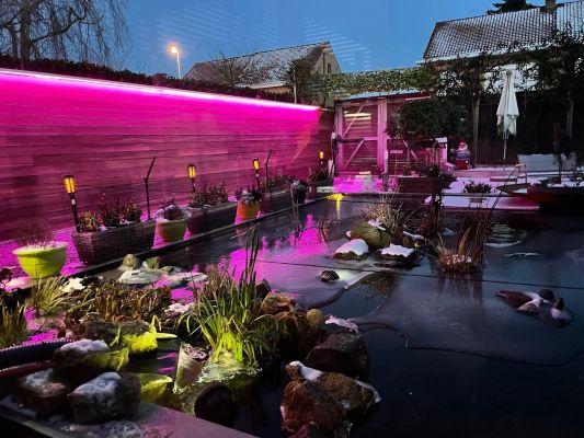 7 Meter RGB Neon Flex Midi gerade - komplettes Set Neon Beleuchtung mit Erdspieß