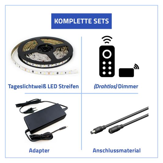 7M - 420 LEDs Komplettset LED-Streifen Kaltweiß