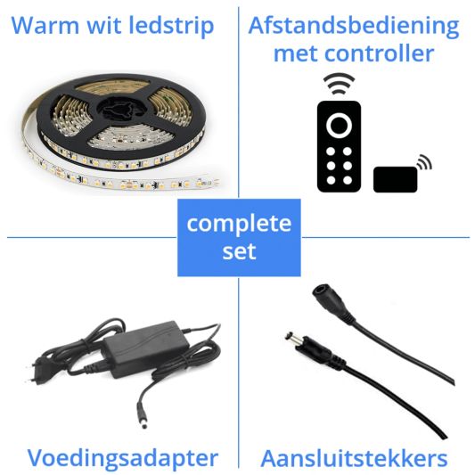 8 Meter - 960 Led's komplettes LED Streifen Set Warmweiß