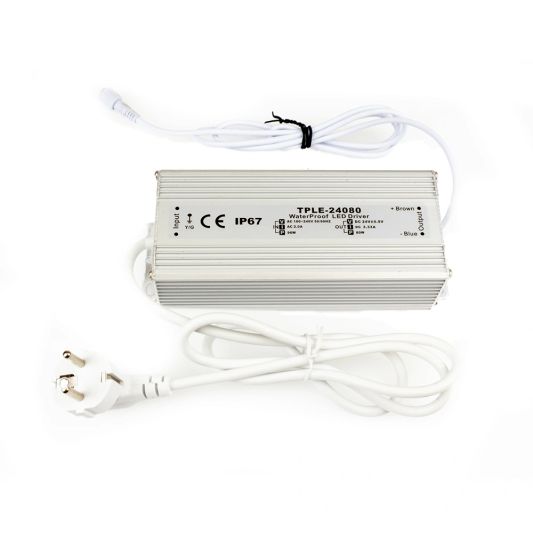 80 Watt - 24V / 3.3A wasserdichter Adapter für LED Streifen