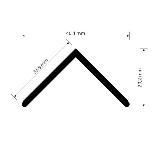 Abdeckkappe gerade für Eckprofil 1,5 Meter