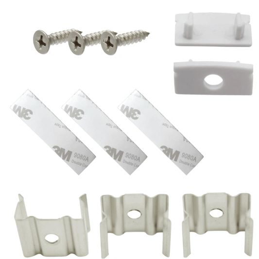 Aluminium LED Streifen Profil Aufbau 2M - 7 mm hoch - komplett mit Abdeckkappe