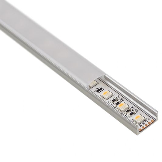 Aluminium LED Streifen Profil Aufbau 2M - 7 mm hoch - komplett mit Abdeckkappe