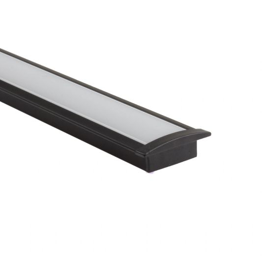 Aluminium LED Streifen Profil schwarz Einbau 4M Slim Line - 7 mm hoch - komplett mit AbschlusskAppe