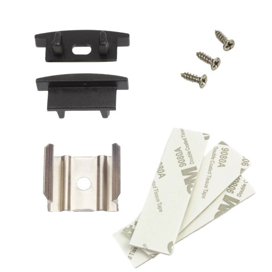 Aluminium LED Streifen Profil schwarz Einbau 4M Slim Line - 7 mm hoch - komplett mit AbschlusskAppe