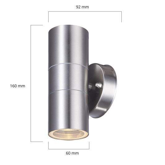 Aluminium up/down Wandleuchte für draußen mit Zigbee GU10 Strahler- Rund