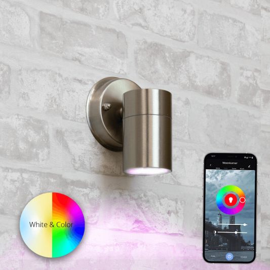Aluminium Wandleuchte für draußen mit Zigbee GU10 Strahler- Rund