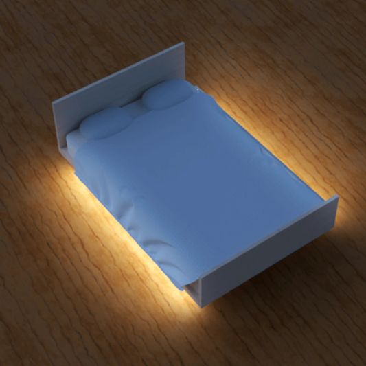 Bettbeleuchtung 2 Seiten komplettes Set 2 Meter LED Streifen Warmweiß mit Bewegungssensor