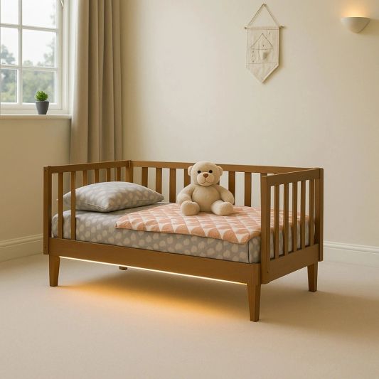 Bettbeleuchtung 1 Seite komplettes Set 1 Meter LED Streifen Warmweiß mit Bewegungssensor