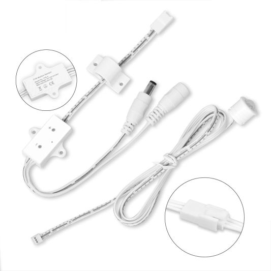 Bewegungsmelder weiß - Einstellbare Verzögerungszeit - 12V und 24V