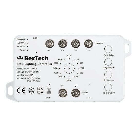 Bewegungsmelder für Treppenbeleuchtung mit Controller