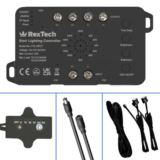Bewegungsmelder für Treppenbeleuchtung mit Controller
