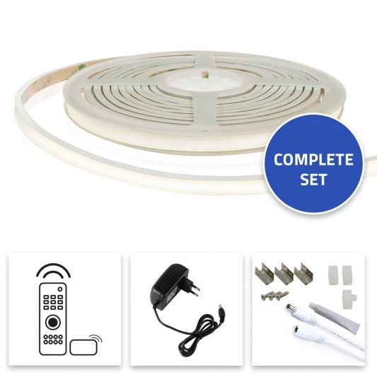 COB Neon inklusive Profil - Überall kürzbar - Warmweiß Set - 5m
